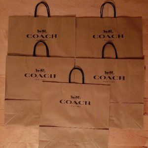 10 Large COACH New York Large Gift Bags / Lot of 10 Brown / 18 x 18.5 x 7"
